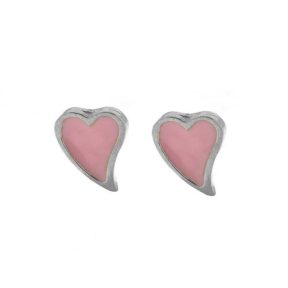 Παιδικά σκουλαρίκια από ασήμι καρδιά